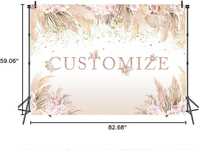 Mocsicka Boho Hello Baby Backdrop Boho Chic Pink Flowers Baby Shower Background A Sweet Little Girl is on The Way Party Cake Table Decorations Photo Booth (Customize)