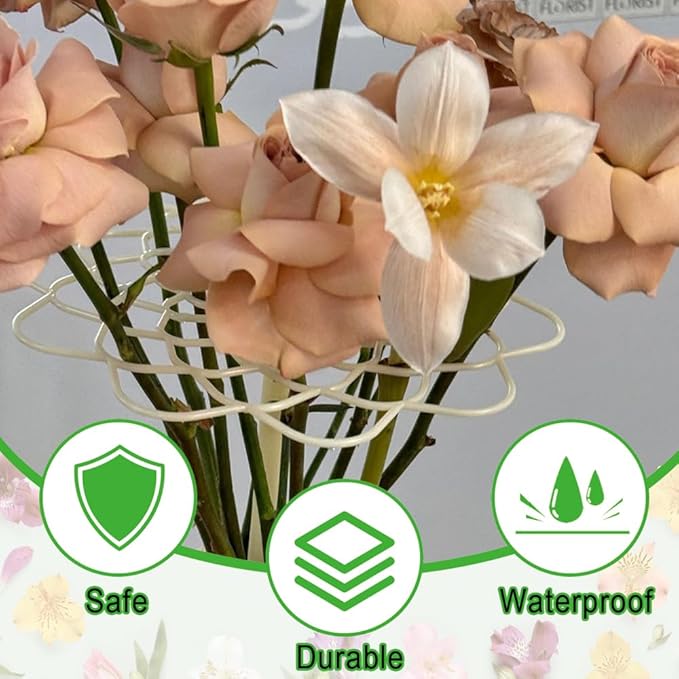 4Pcs Large Floral Grid Arranger for Florists - Reusable Floral Stem Organizer, 8" Durable Foral Shop Flower Arrangement Tool Flower Arranger for Gardening Club, Home Decor