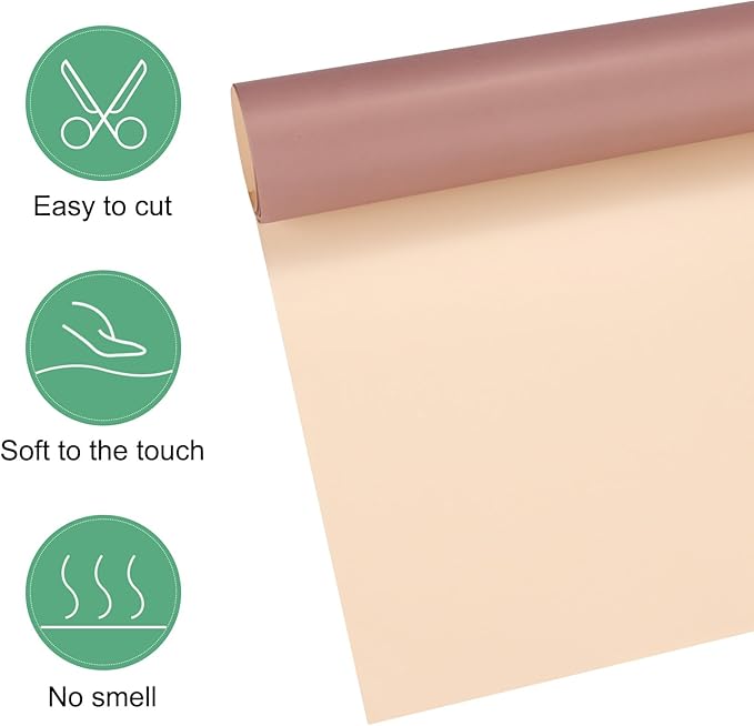 M METERXITY 20 Sheets Flower Wrapping Paper Bouquet, 23 Inch Double-Sided Khaki & Brown BOPP Waterproof Floral Wrapping Paper Flower Packaging DIY for Wedding/Party/Gift Bouquet Wrap Paper