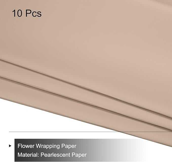 MECCANIXITY Pearlescent Film Flower Wrapping Paper 22.8x22.8 Inch Waterproof for DIY Crafts, Gift/Gift Box Packaging Lotus Gray Pack of 10