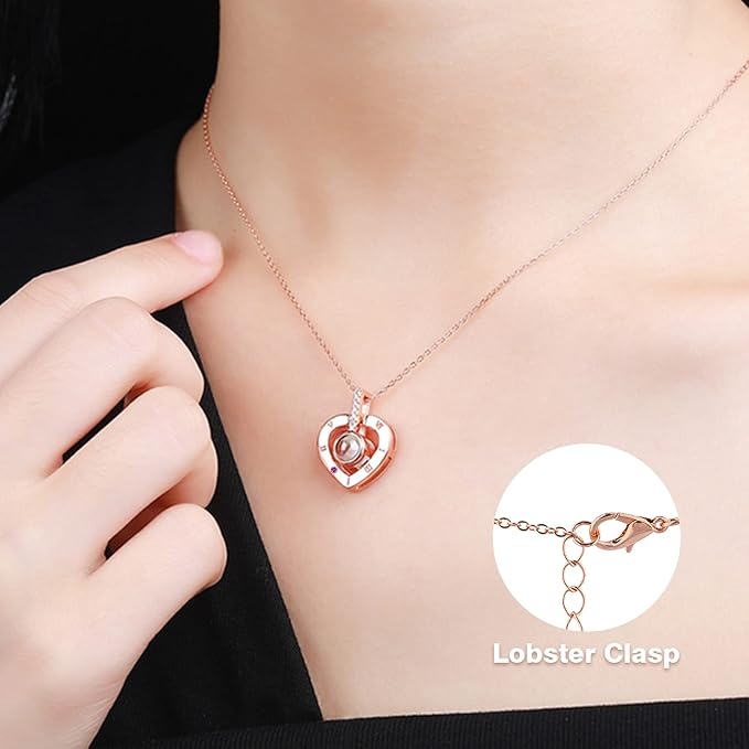 for Mom Preserved Real Rose with I Love You Necklace in 100 Language Gift for Her, Mom Girlfriend Women,Wife, Eternal Real Rose Flower for Birthday Anniversaries