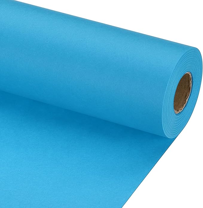 PATIKIL Wrapping Paper, 12" x 800"(66') 70 GSM Craft Paper Roll Kraft Packing Paper for Poster Bulletin Board, Gift Wrapping, Light Blue