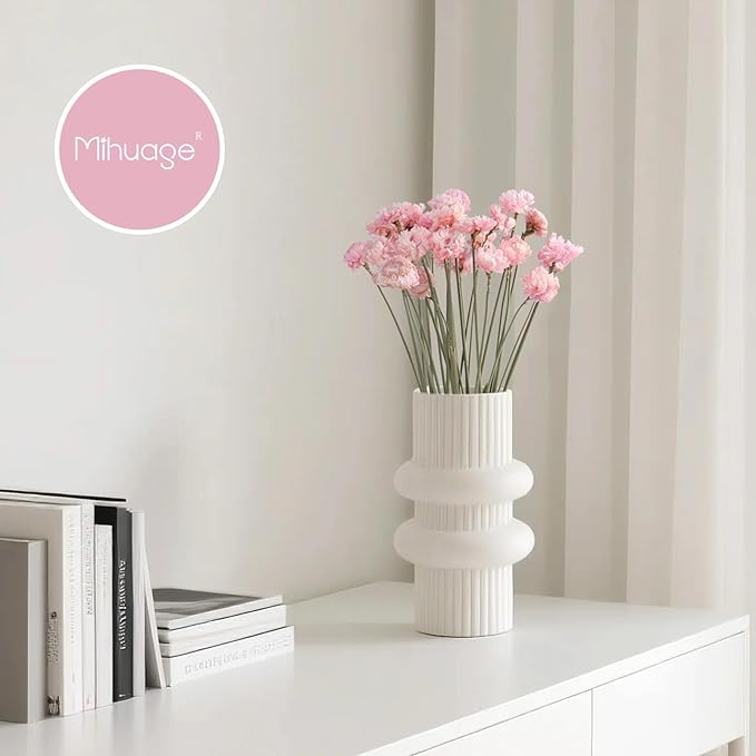 Dried Flower 30PCS Daisy Bouquet Preserved Chrysanthemum Dry Flower for Vase Home décor Party DIY Arrangement Wheat Straw Bulk (Light Pink)