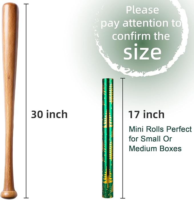 MAYPLUSS Vintage Green Christmas Wrapping Paper Roll - 17 Inch X 33 Feet - Metallic Gold Foil Christmas Tree On Green Flat Wrap Paper Sheet for Holiday, Winter, Party, DIY Crafts & Festive Decoration
