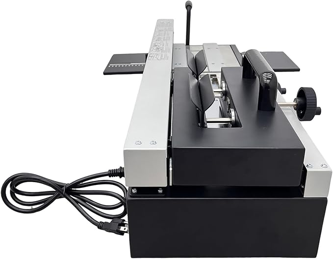 Manual Hot Glue Book Binding Machine A4 Desktop Wireless Hot Melt Glue Book Binder Binding Speed 200 Books/Hour 1.57" Binding Thickness for Office School Use 110V 1200W