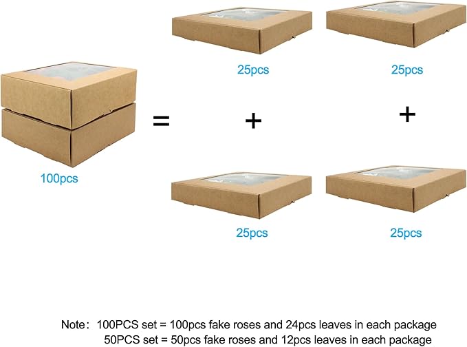 JOYLEX Artificial Flowers Realistic Roses, 100pcs Real Looking Fake Roses with Stem for DIY Wedding Bouquets Centerpieces Bridal Shower Party Home Romantic Decorations (Champagne)
