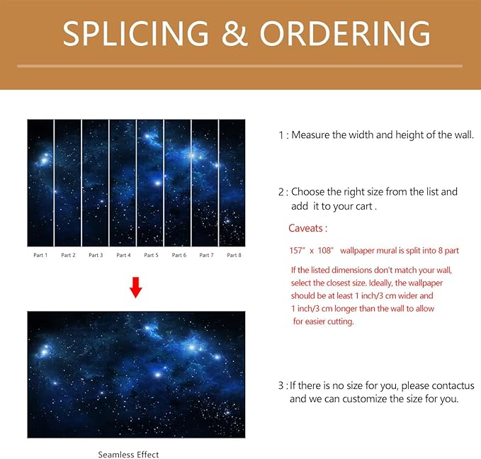Galaxy Wallpaper Peel and Stick Night Sky Ceiling Self-Adhesive Mural for Living Room Bedroom 157"x108"