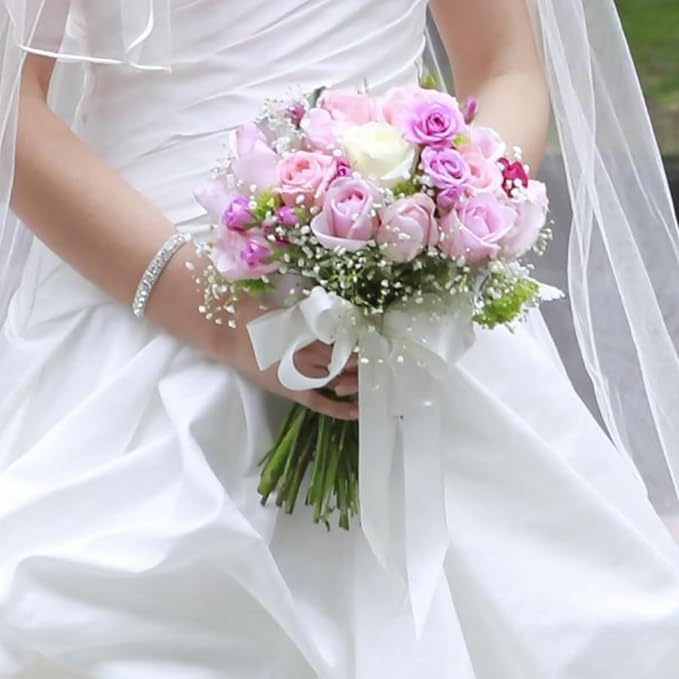 Double Face White Satin Ribbon 1-1/2 inch X 25 Yards Polyester White Ribbon for Gift Wrapping Very Suitable for Weddings Party Hair Bow Invitation Decorations and More
