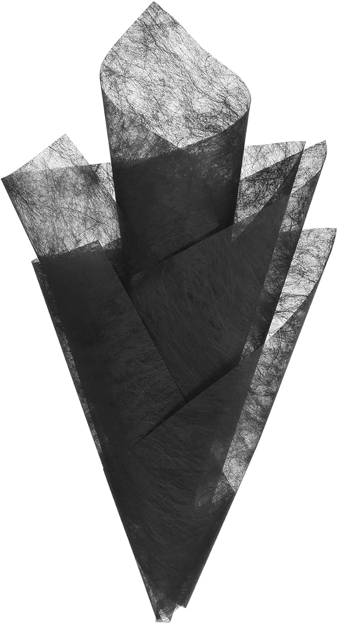 PATIKIL 11.8 inches Tissue Flower Wrapping Paper, 120 Sheets Waterproof Floral Bouquet Wraps Gift Packaging Tissue for Party Birthday Wedding Holiday Decorations Crafts, Black
