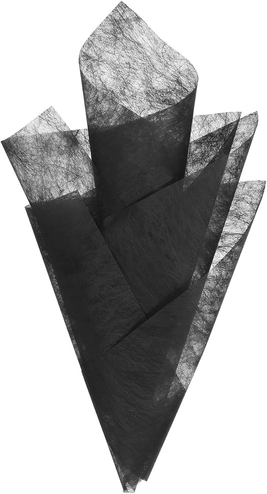 PATIKIL 11.8 inches Tissue Flower Wrapping Paper, 120 Sheets Waterproof Floral Bouquet Wraps Gift Packaging Tissue for Party Birthday Wedding Holiday Decorations Crafts, Black