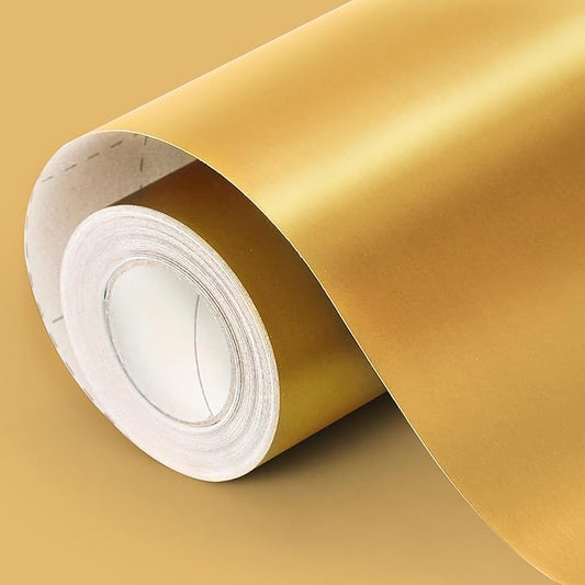 Gold Wrapping Paper, Christmas Gift Wrap Paper, 17inch x 33ft Matte Metallic Solid Color Golden Wrapping Paper Roll for Birthday, Baby Shower, Wedding, Valentine's Day, DIY Invitations, Arts & Crafts
