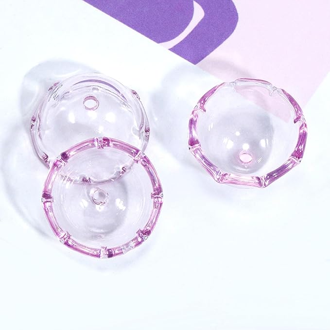 80Pcs Acrylic Clear Flower Bead Caps for Jewelry Making, Transparent Bell Charms, Semi-Round Floral Beads Bulk with Wavy Edge, Jellyfish Beads for Wind Chimes DIY Craft Key Chains-13 * 22mm