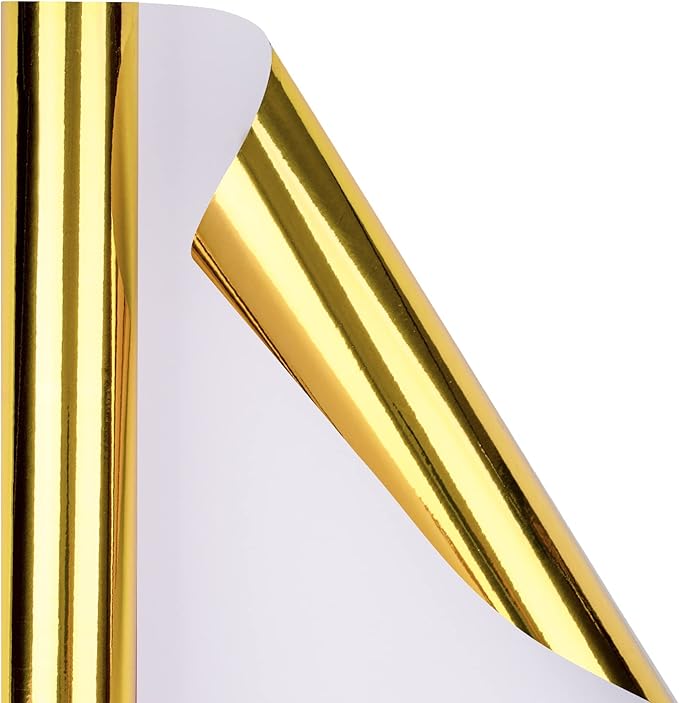 RUSPEPA Gold Metallic Wrapping Paper - 81.5 Sq Ft - Christmas Wrapping Paper Perfect for Wedding,Birthday,Christmas,Baby Show - 30 inches x 32.8 feet