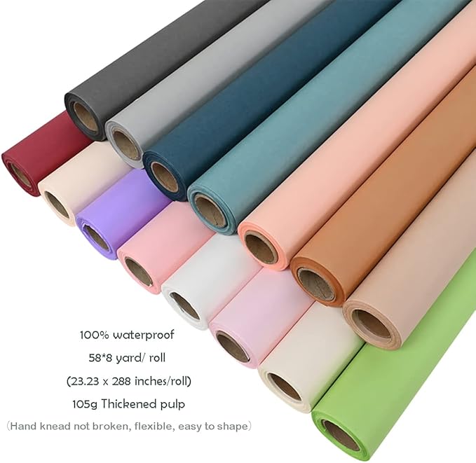 Waterproof Floral Wrapping Paper Roll, Chocolate Brown Korean Paper for Flowers Bouquets, Valentine's Day Christmas Mother's Day Gift Packaging or Gift Box Packaging DIY Kraft Paper (Color 3 (Coffee))