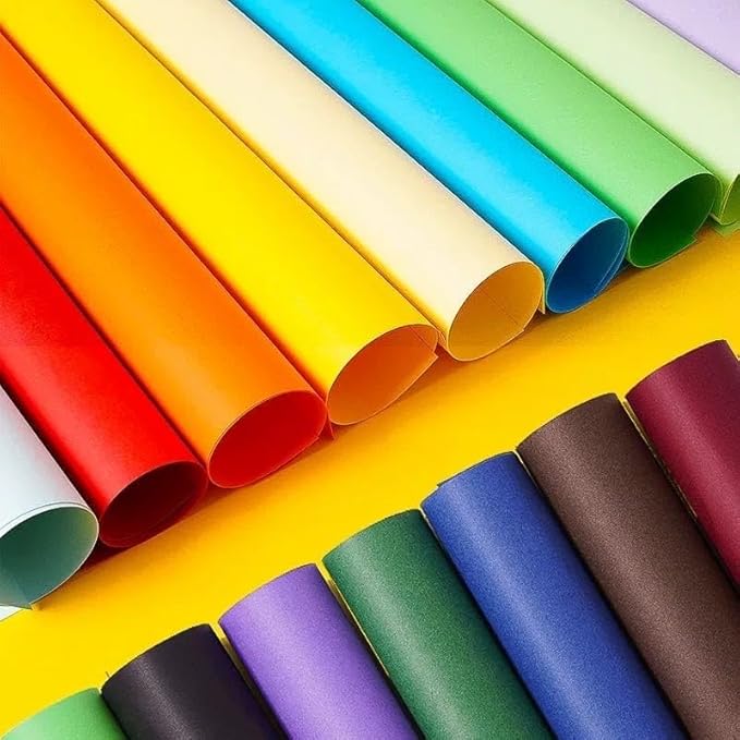 Vanhench 24" x 2520" (210') Orange Wrapping Paper, Black Construction Paper for Halloween, Birthday, Bouquet Flower Packing & Poster Bulletin Board