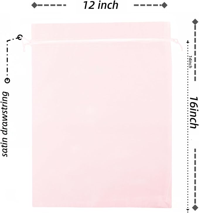 50 Pack 12 x 16 Inch Drawstring Jewelry Gift Organza Bags Plant Covers Plants Protection Bag D5B (A-PINK)