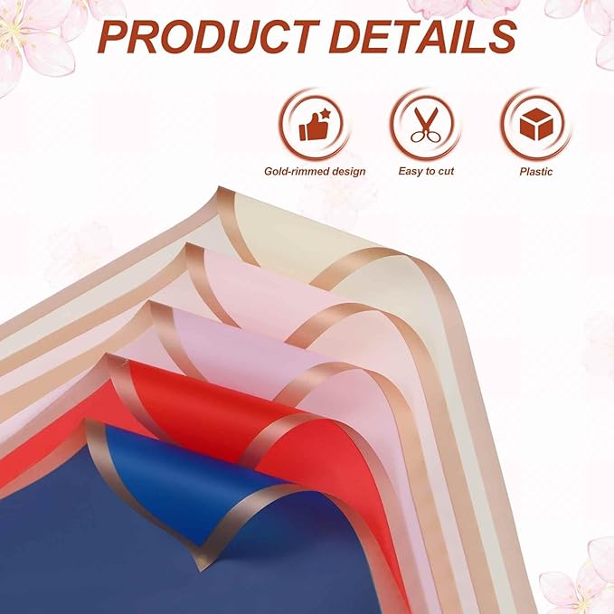 MECCANIXITY Flower Bouquet Wrapping Paper, 56cm/22 Inch Waterproof Floral Wrapping Paper for Flower Bouquet DIY Gift, Wedding, Birthdays, Valentine's Day, Pack of 20(White)