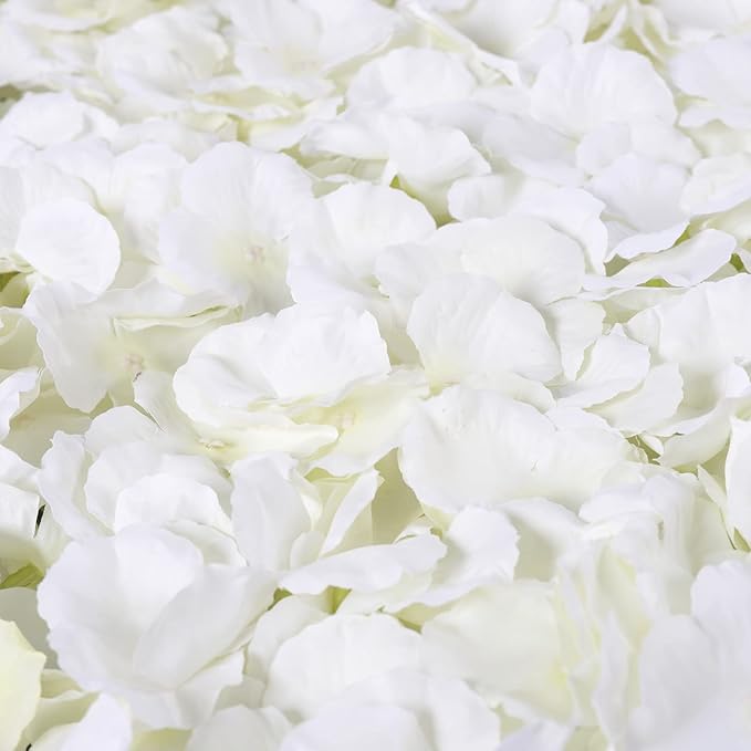 3D Flower Wall Panel, 10pcs Artificial Floral Wall Backdrop, Realistic Silk Flower Backplanes, Roll Up Fake Flower Background for Valentines Wedding Party Photo Arrangement Outdoor Decor(Milky White)
