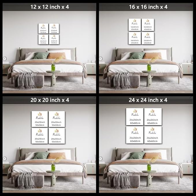 Pankila White Flower Wall Art Floral Pictures Blue and White Canvas Flowers Wall Decor Life Poster for Living Room Bedroom Bathroom Home Decorations Framed Artwork Ready to Hang (12''W x 12''H x 4)