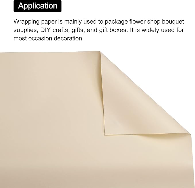 MECCANIXITY 10 Pcs Flower Wrapping Paper 22.8x22.8 Inch Waterproof Florists Wrapping Paper for Florist Bouquet Supplies, DIY Crafts, Gift/Gift Box Packaging Khaki