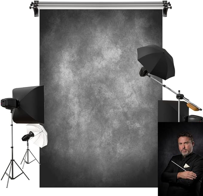 Kate 6.5x6.5ft/2x2m Gray Texture Backdrop Gray Purple Abstract Portrait Headshot Backgrounds for Photoshoot, Photo Video Studio Prop