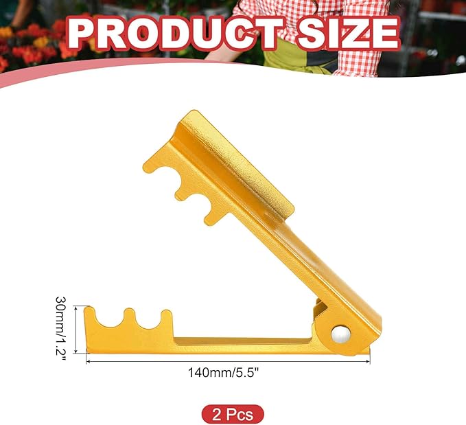 HARFINGTON 2pcs Rose Thorn Stripper Tool 5.5" Metal Flower Thorn Leaf Remover Flower Stem and Leaf Stripping for Gardening Home Florist Arrangement, Yellow
