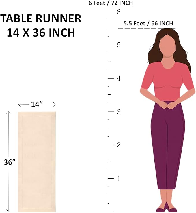 Solino Home Linen Table Runner 36 Inches - Narrow Stripe 100% Pure Linen Spicy Mustard and White Table Runner 14 x 36 Inch Ideal for Dresser and Coffee Tables, Spring, Easter