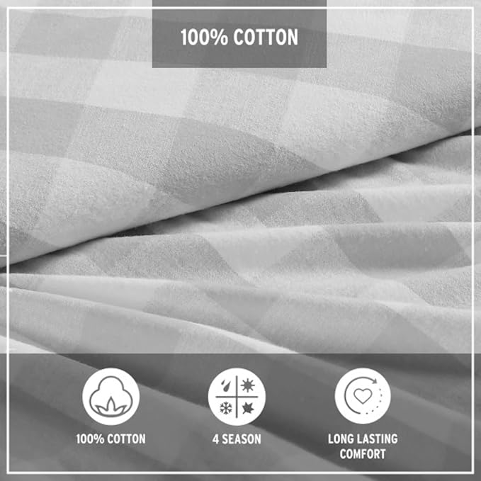 Eddie Bauer - Full Sheets, Cotton Flannel Bedding Set, Brushed For Extra Softness, Cozy Home Decor (Lakehouse Plaid, Full)