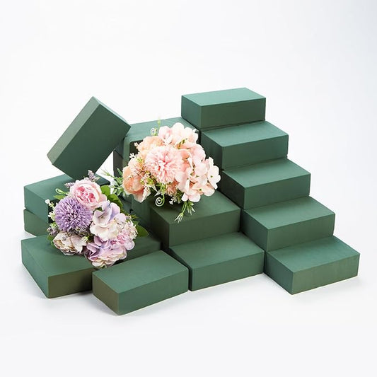 30 Pcs Floral Foam Blocks, 5.5"L x 3.1"W x 1.7"H Green Dry & Wet Flower Foam for Fresh and Artificial Flowers, Plant Foam for Wedding, Birthdays, Pary, Home Decorations
