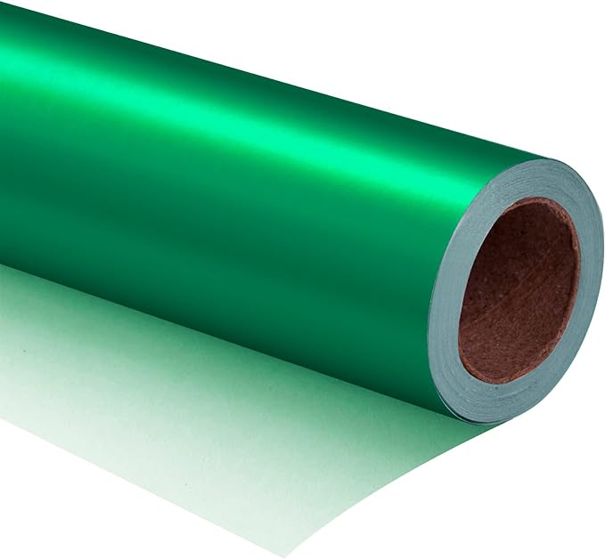 RUSPEPA Forest Green Wrapping Paper - Christmas Wrapping Paper Matte Metallic Foil Dark Green Gift Wrap Paper Roll for Wedding, Birthday, Christmas, Baby Shower, St Patrick's Day Gifts - 17 Inches X 32.8 Feet