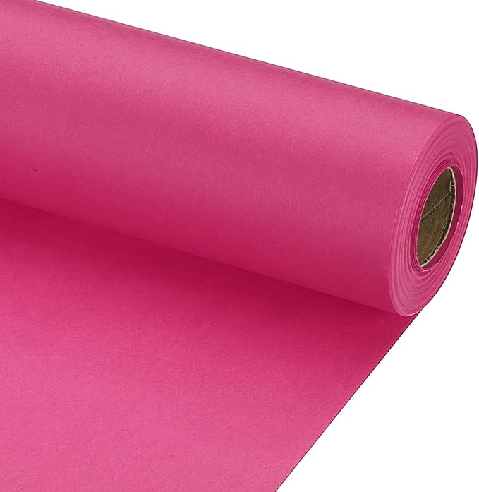 PATIKIL Wrapping Paper, 20" x 600"(49') 70 GSM Craft Paper Roll Kraft Packing Paper for Poster Bulletin Board, Gift Wrapping, Dark Pink