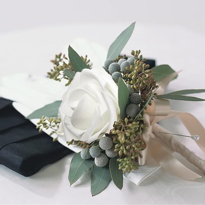 Artificial Roses Flowers 50pcs Real Looking Foam Fake Roses with Stems for DIY Wedding Bouquets Bridal Shower Centerpieces Party Decorations (50, White)