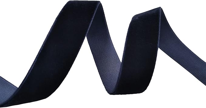 Navy Blue Velvet Ribbon Single Faced,5/8 Inch X 25Yards Spool