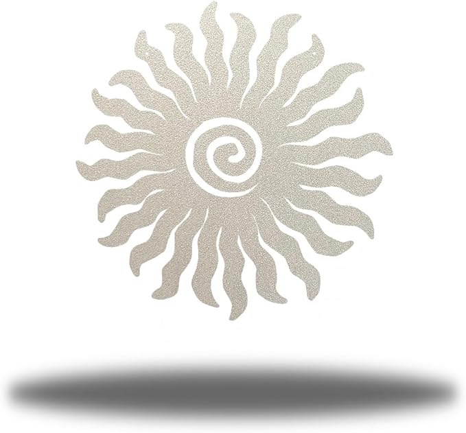 Riverside Designs Sunburst Metal Wall Art Steel Outdoor Decor - Heavy-Duty and Waterproof - Made in USA (18", Silver)