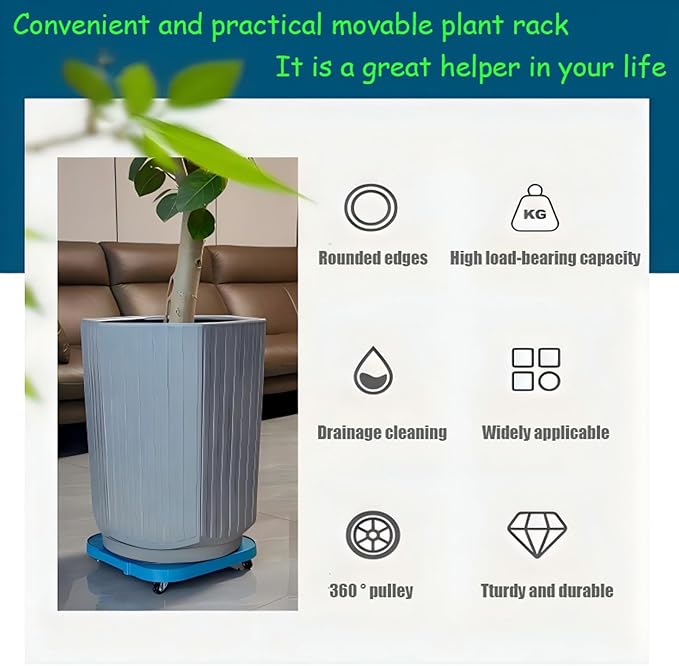 2 Pack 13IN Plant Caddy with Wheels Round Rolling Plant Stand Plant Dolly,Metal360° Lockable Caster Wheels.200lbs for Capacity Caddy for Indoor and Outdoor Use/ Patio/Flower Pot/5 Gallon Water Bottle