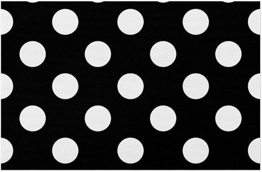 Black White Polka Dot Placemats Set of 6 PVC Vinyl Non Slip Table Mats Waterproof Heat Resistant Place Mats Washable Wipeable Dining Table Mat for Kitchen Party Farmhouse Indoor Outdoor Decorative