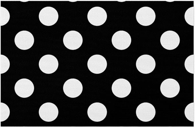 Black White Polka Dot Placemats Set of 4 PVC Vinyl Non Slip Table Mats Waterproof Heat Resistant Place Mats Washable Wipeable Dining Table Mat for Kitchen Party Farmhouse Indoor Outdoor Decorative