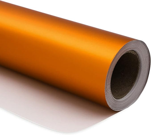 RUSPEPA Orange Wrapping Paper - Solid Color Matte Metallic Gift Wrap Paper Rolls Perfect for Wedding, Birthday, Christmas, Baby Shower, Autumn, Halloween, Pumpkin - 17 Inches X 32.8 Feet