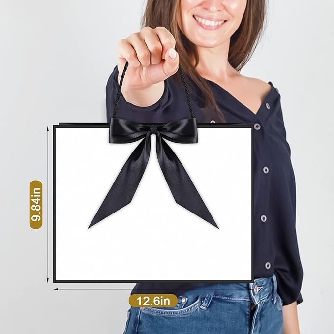 JMANNI Gift Bag, 1PCS Gift Bags Large with Ribbon and 1 Greeting Cards 2 Tissue Paper, Portable Paper Gift Bag with Handles, Birthday Gift Bags,Present Bags for Wedding Party Mothers Day