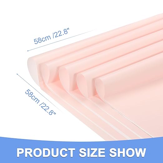 Double Sided Color Flower Wrapping Paper - 10 Sheet Waterproof Floral Bouquet Wrapping Paper Fits for Wedding Graduation Gifts - (22.8x22.8 Inch, Paper Pink/White)