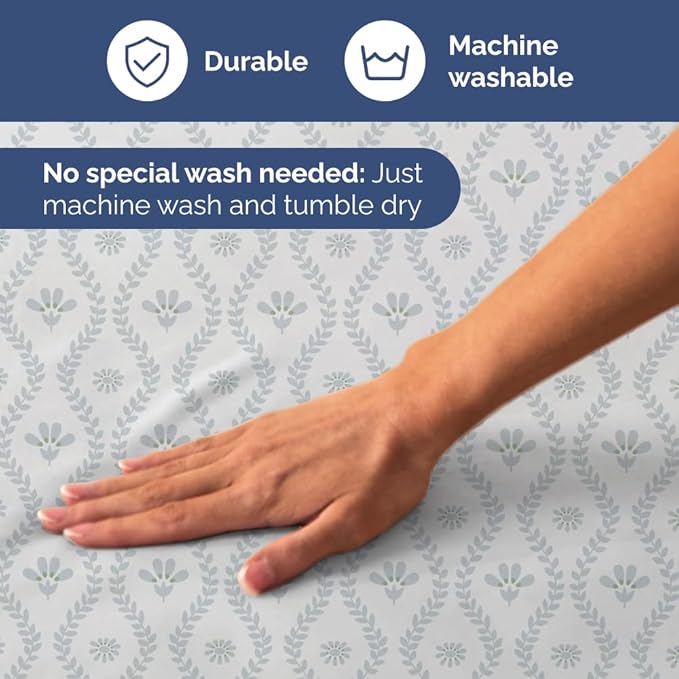 Floral Sheets - Damask Floral Bed Sheet Set - 1 Flat & 1 Fitted & 1 Pillowcase w/ Deep Pockets - Comfy, Wrinkle & Fade Free Boho Botanical Bedding - Ultra-Soft, Breathable and Cooling - Twin Size