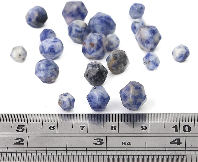 Faceted Natural Blue Sodalite Stone Round Beads 10mm 36cm/Strand for Jewelry Making