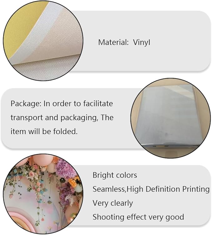Newborn Baby 1st Birthday Photography Backdrop - Boho Balloons Tent Flower Decor Background for Kids Birthday, Baby Shower Party Portrait Cake Smash Props (7x5ft)