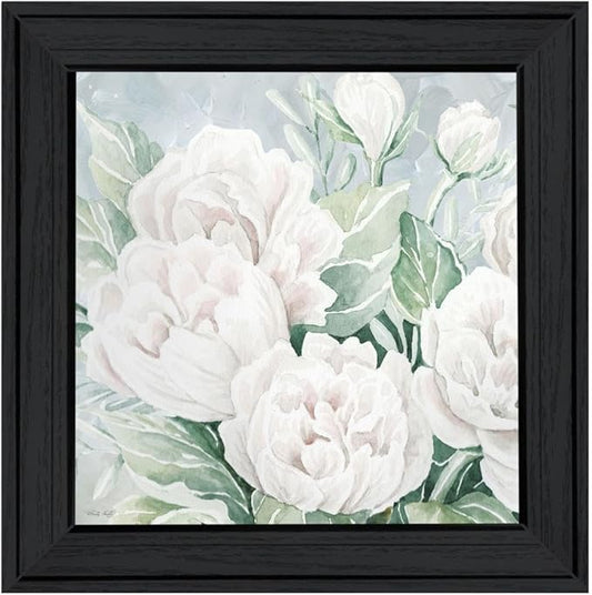 Trendy Decor 4U CIN3002-405 Peaceful Peonies In Full Bloom Wall Art By Cindy Jacobs - Classic Floral 15" H x 15" W