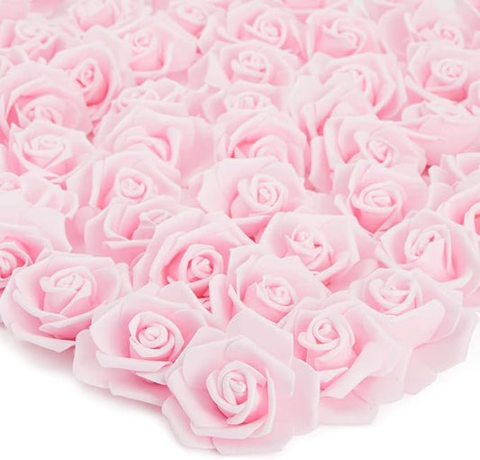Juvale Wedding Decor Artificial Flowers Carnation Heads - Faux Flowers for Vase, Centerpiece Table Decorations, Wedding Centerpieces & Bridal Bouquet & - Bulk 100 Pack, 3-Inch Diameter, Light Pink