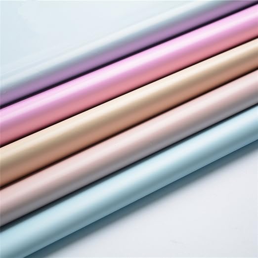 BBJ WRAPS Double Color Flower Wrapping Paper Waterproof Florist Bouquet Packaging Wraps 20 Sheets 23.6x23.6 Inch (Pink)