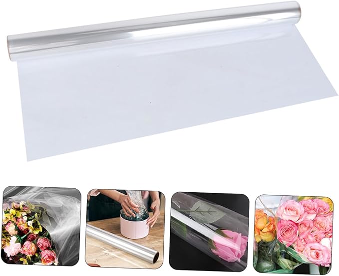 NOLITOY Cellophane Wrap Transparent Floral Packing Film DIY Bouquet Material for Flower Wrapping and Decoration