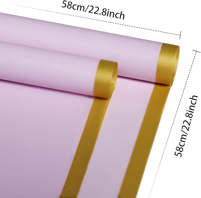 DEWJDFSC 20 Sheets Flower Wrapping Paper,Waterproof Floral Korean Bouquet Wrapping Paper, Florist Supplies, Suitable for Flowers Gift Packaging （Purple-2）