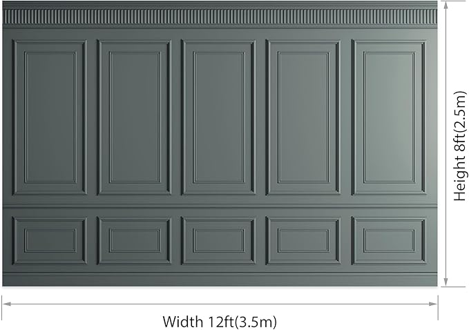 AOFOTO Vintage Room Inside Backdrop Classic French Frame Dark Grey Walls Photo Background for Wedding Bridal Shower Party Banner Home Headboard Decor Wall Photo Studio Booth Props 12x8ft