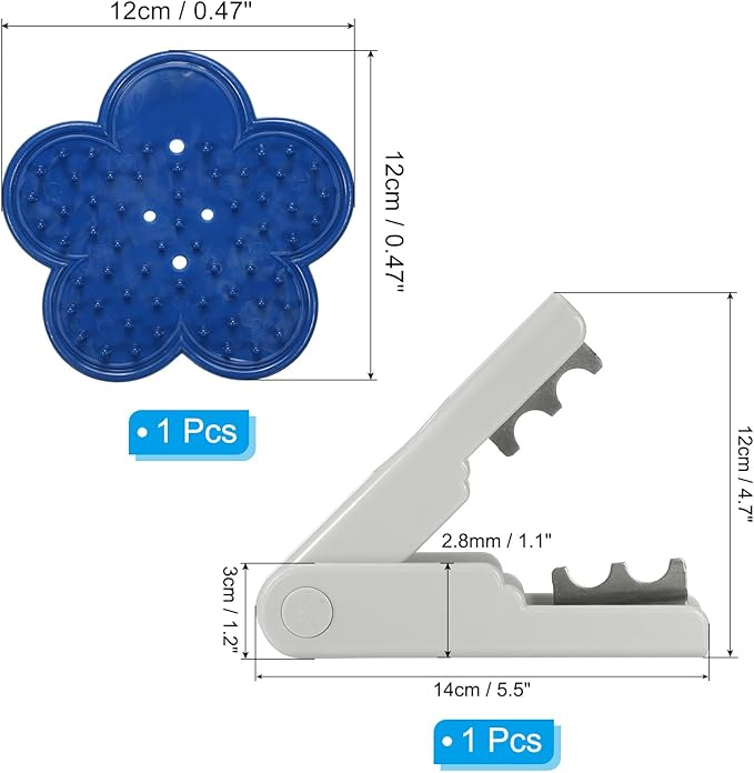 PATIKIL Rose Stem Leaf Thorn Stripper, 2Pcs/1Set Rose Thorn Stripper Remover Tool Leaf Stripping Tool for Gardening Flower Pruning, Gray, Blue